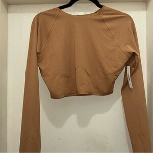 Victoria's Secret Tan Long Sleeve Crop Top
